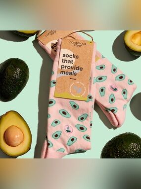 Conscious Step Socks Avocado Print, NWT 🥑